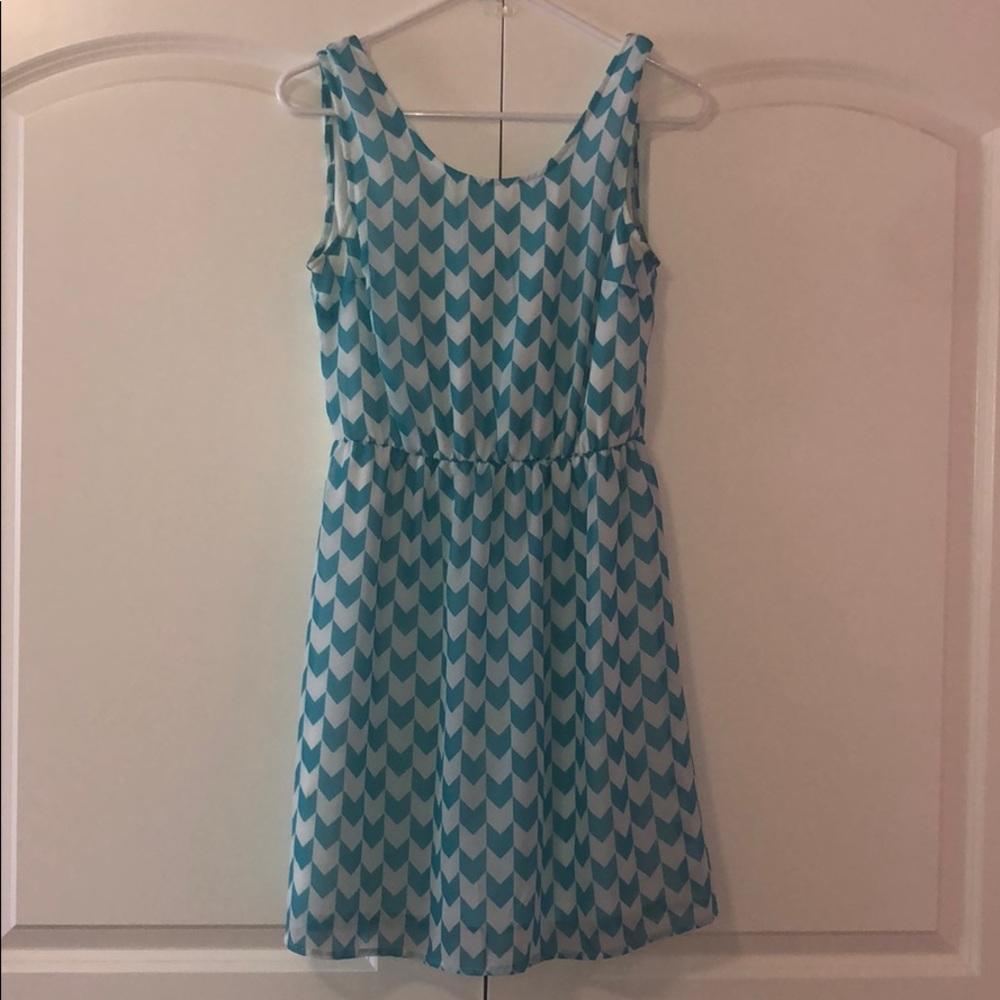 Chevron blue dress